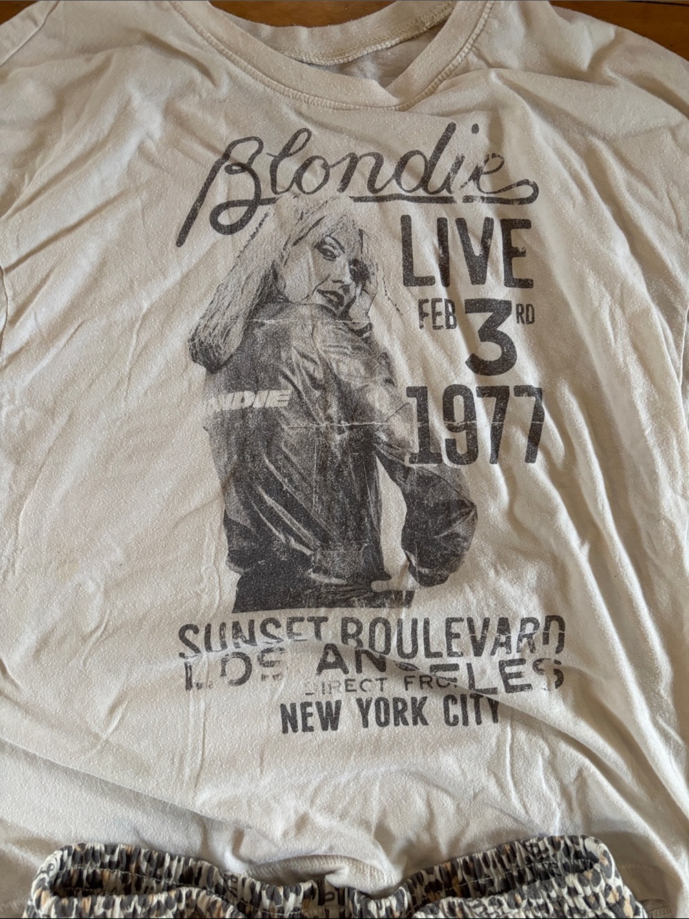 EUC Blondie Graphic Tee and Leopard Print Shorts Set - Lounge Pajamas - Picture 4 of 5